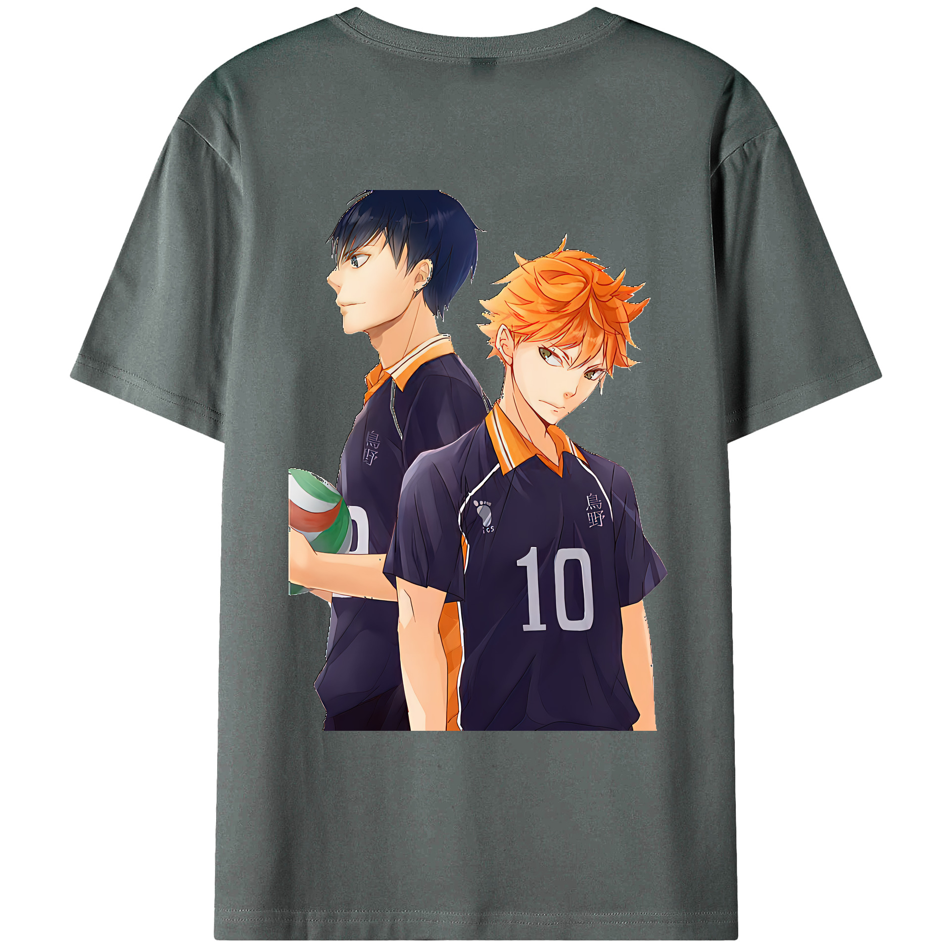 （画像用） ハイキュー!! Haikyu!! 綿100％ メンズ半袖Tシャツ（バックプリント） 通気性